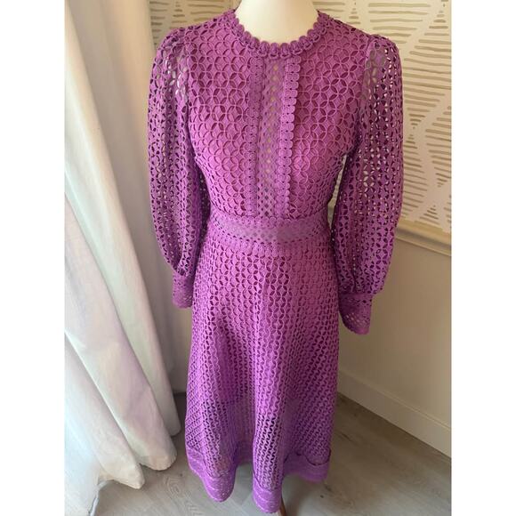 Boutique Women’s Small Purple Lace Cutout Midi Dress - Picture 5 of 9